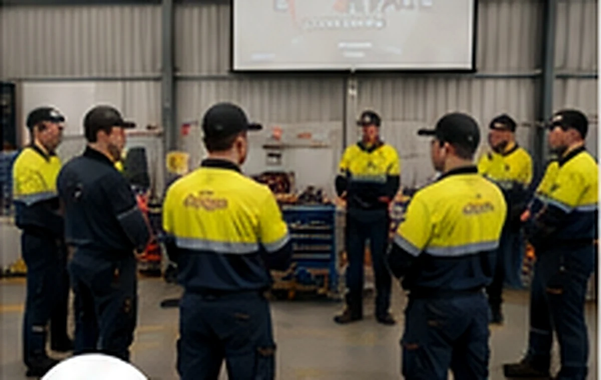 Transport team participating in a safety briefing