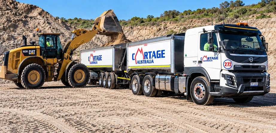 Large-capacity custom-built Cartage Australia trailer combination