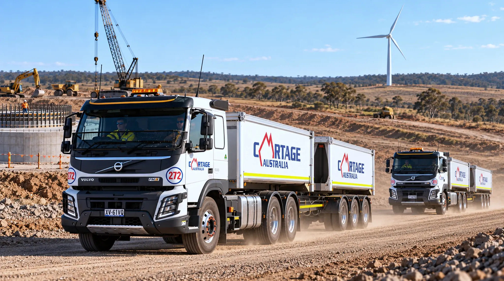 Cartage Australia truck supporting a civil project